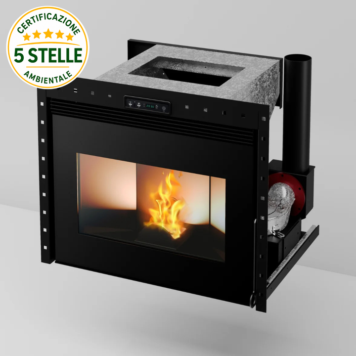 Tala 11 kw – 5 Stelle | Inserto a Pellet | Colore Nero