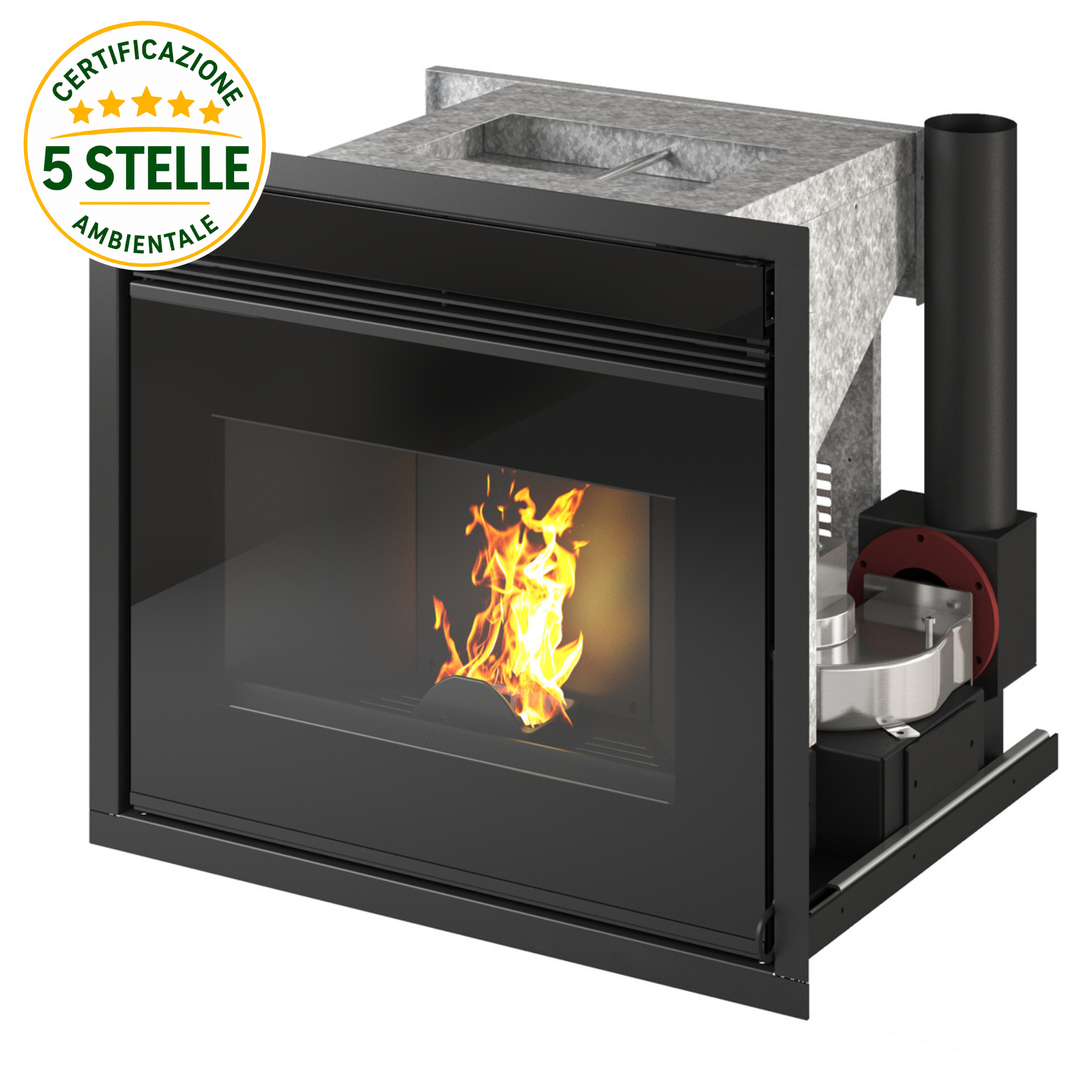 Nash 11 kw – 5 Stelle | Inserto a Pellet | Colore Nero
