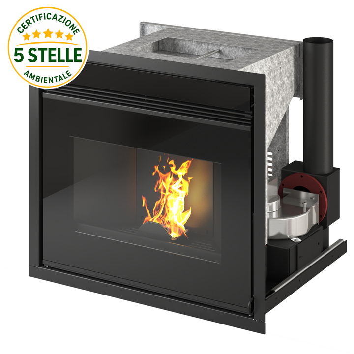 Nash 11 kw – 5 Stelle | Inserto a Pellet | Colore Nero