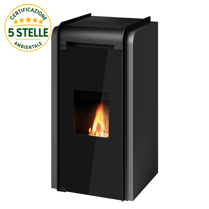 Iria 27,9 kw – 5 Stelle | Idrostufa Ventilata a Pellet | Colore Antracite