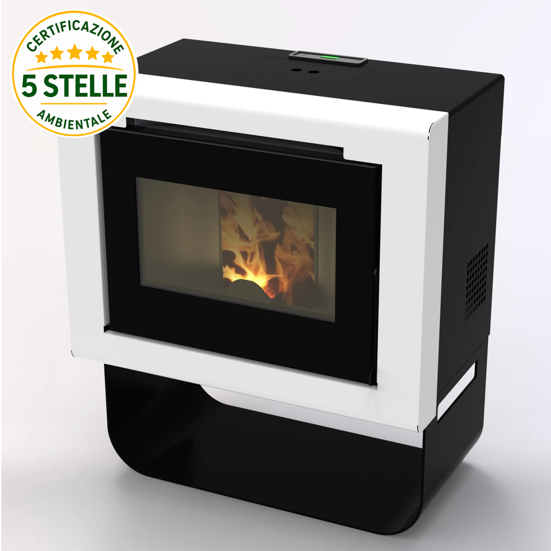 Vika 11 kW – 5 Stelle | Stufa a Pellet | Colore Bianco