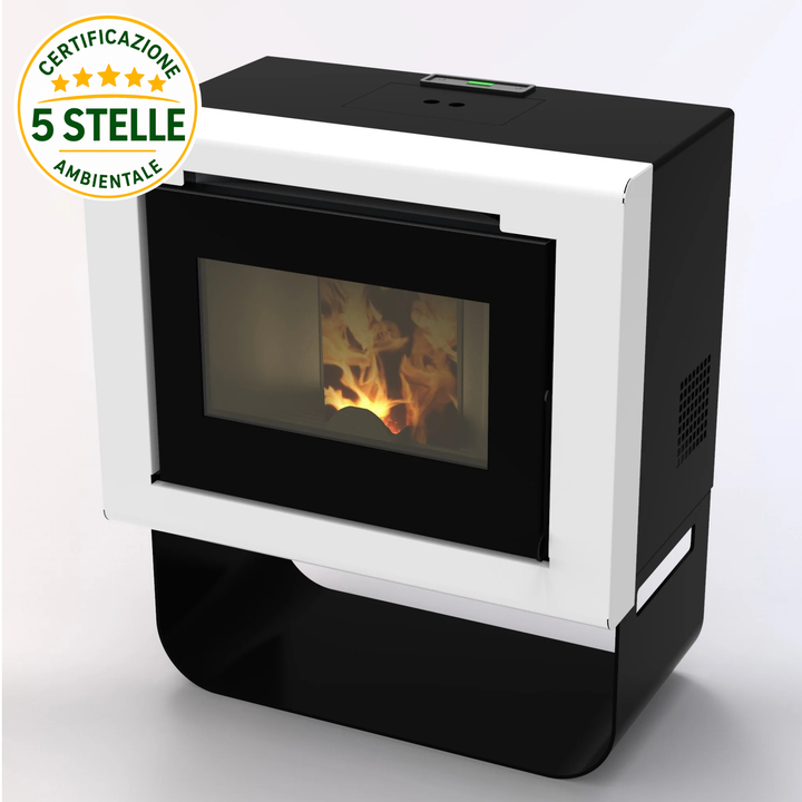 Vika 11 kW – 5 Stelle | Stufa a Pellet | Colore Bianco