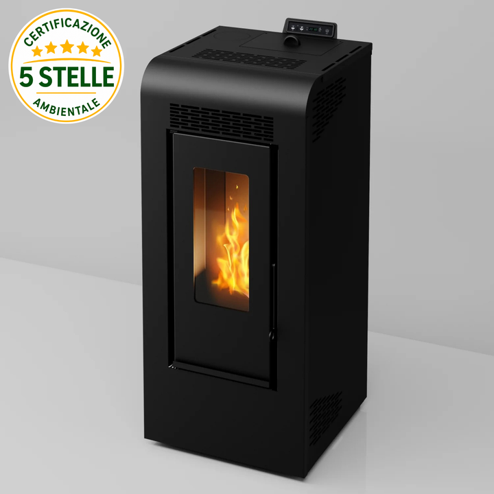 Inga 11 kw – 5 Stelle | Stufa a Pellet Canalizzabile | Colore Nero