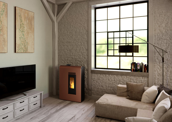 Eira 12 – Stufa Canalizzata a Pellet  | 11,61 kW – Classe A+ | Colore Bronzo