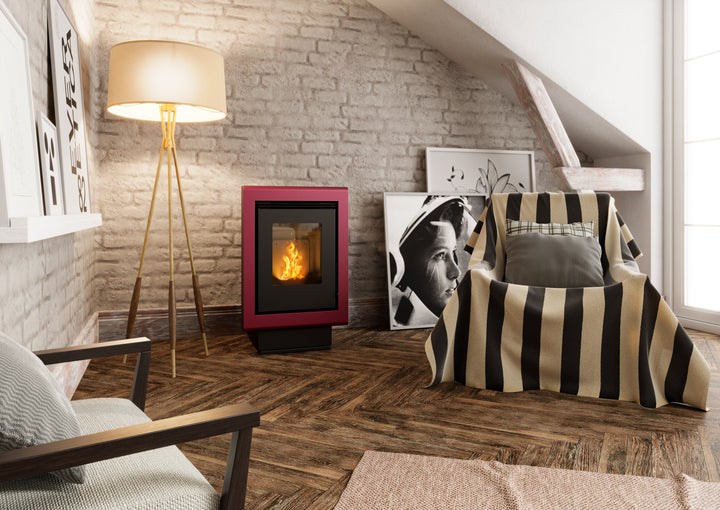 Svea 12 - Stufa a Pellet | 11,61 kw – Classe A+ | Colore Bordeaux