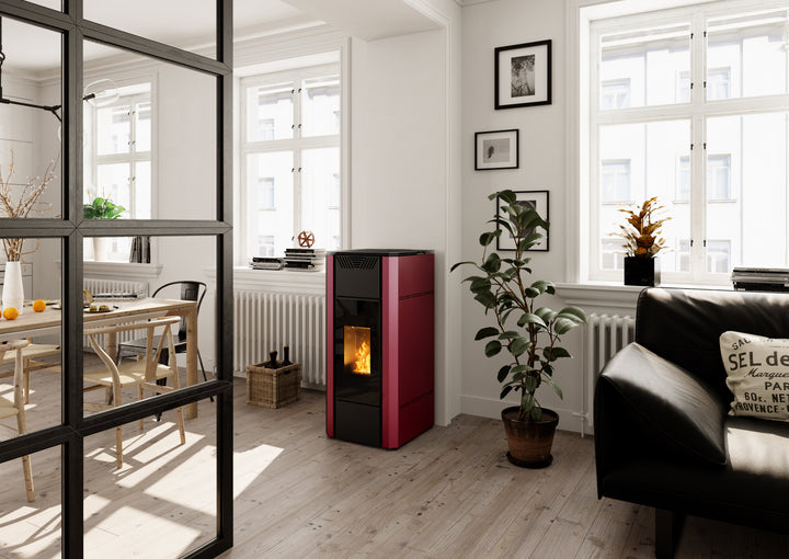 Dara 18 - Idrostufa Ventilata a Pellet | 17,50 kw – Classe A++ | Colore Bordeaux
