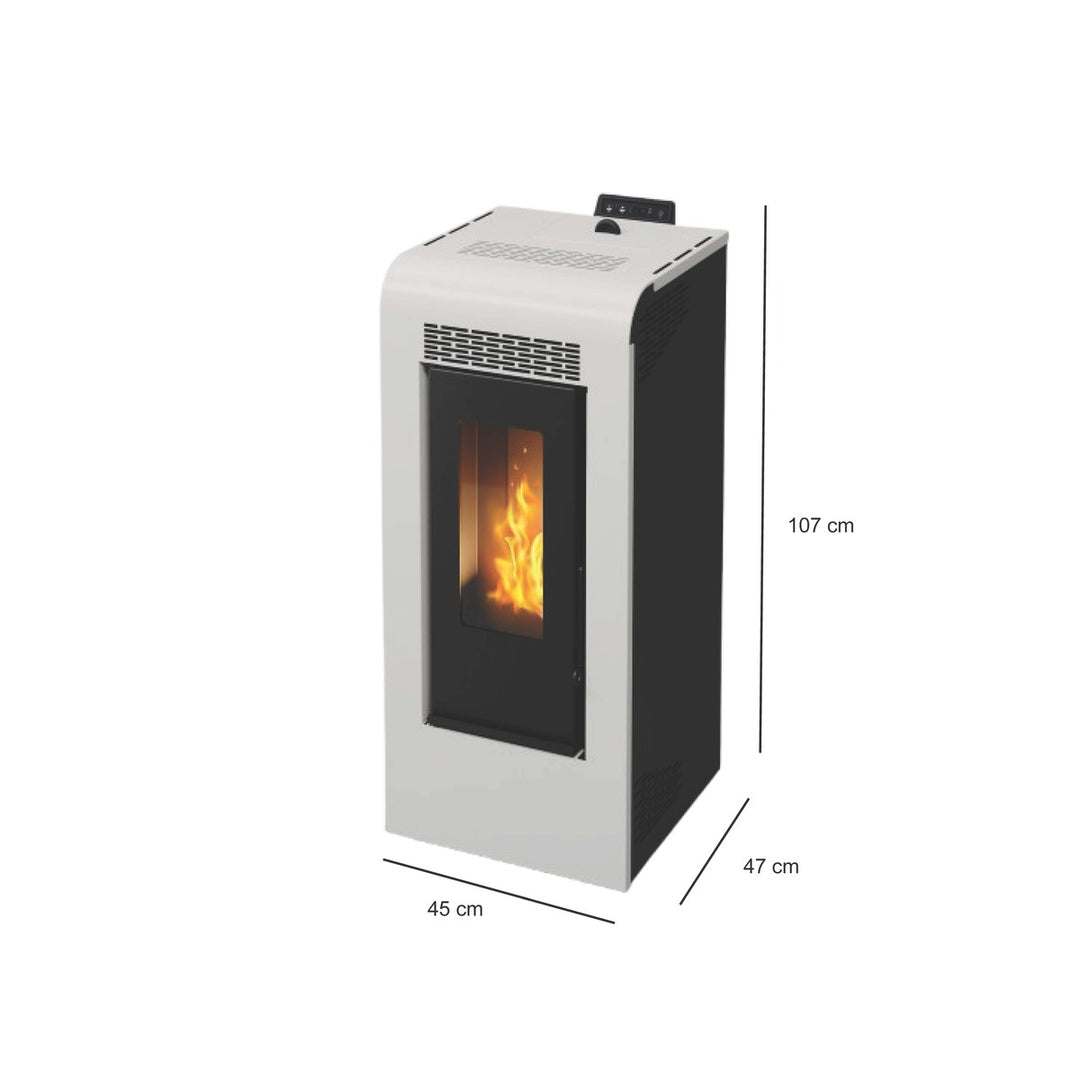 Inga 12 - Stufa a Pellet Canalizzabile | 11,61 kw – Classe A+ | Colore Bianco
