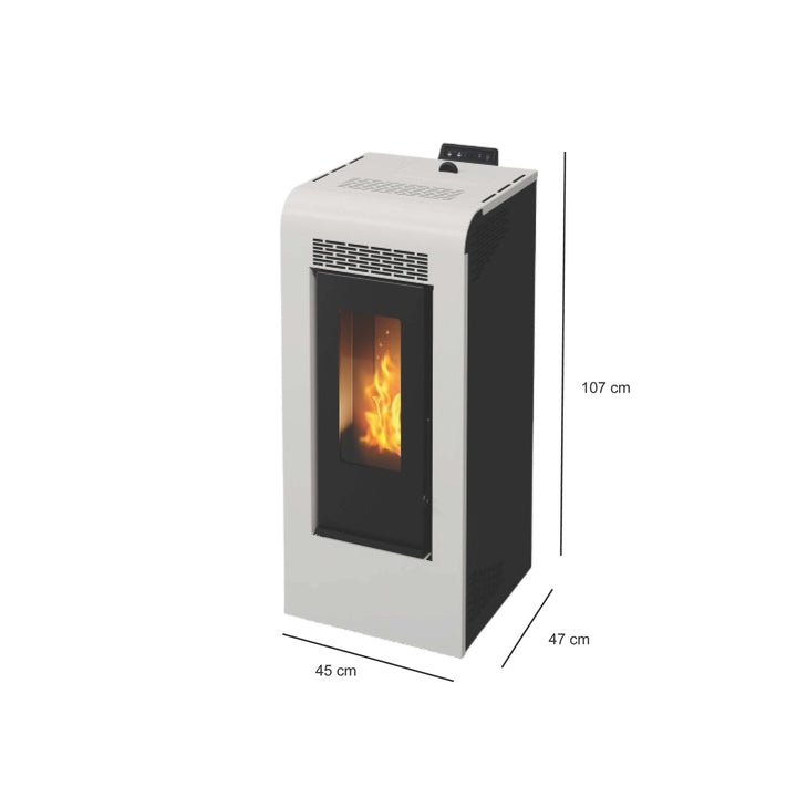 Inga 12 - Stufa a Pellet Canalizzabile | 11,61 kw – Classe A+ | Colore Bianco