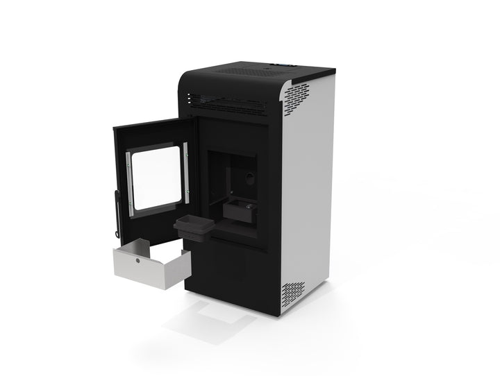 Alva 15 C2 – Stufa a Pellet con Doppia Canalizzazione | 15,22 kW – Classe A+ | Colore Bianco