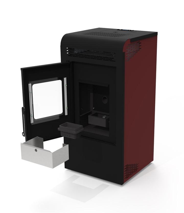 Alva 15 C2 – Stufa a Pellet con Doppia Canalizzazione | 15,22 kW – Classe A+ | Colore Bordeaux