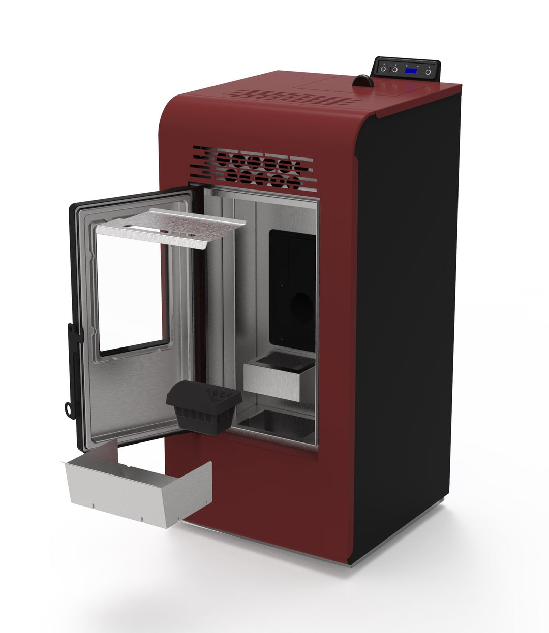 Freja 9 - Stufa a Pellet Compatta e Canalizzabile | 8,9 kW – Classe A+ | Colore Bordeaux