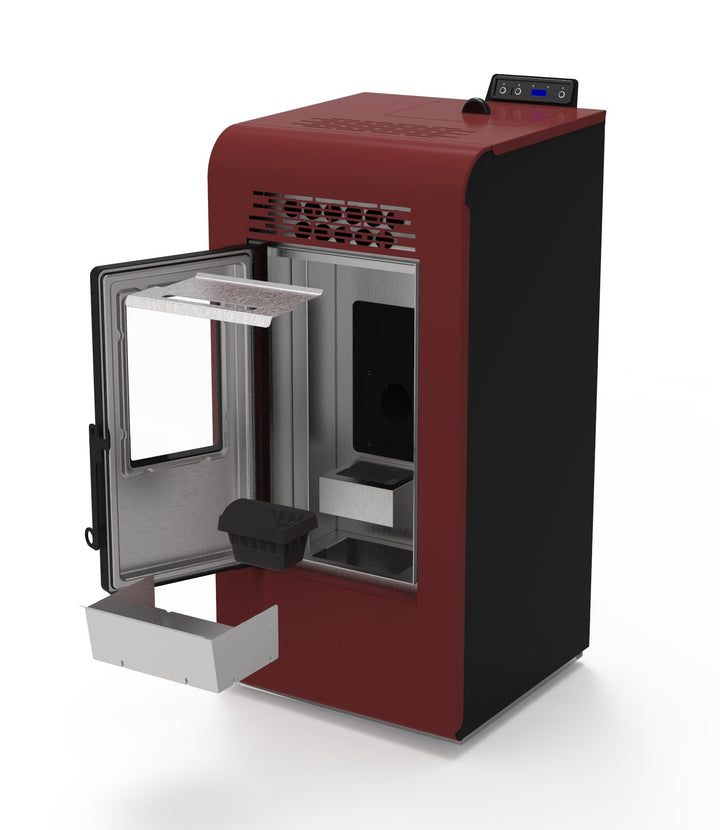 Freja 9 - Stufa a Pellet Compatta e Canalizzabile | 8,9 kW – Classe A+ | Colore Bordeaux