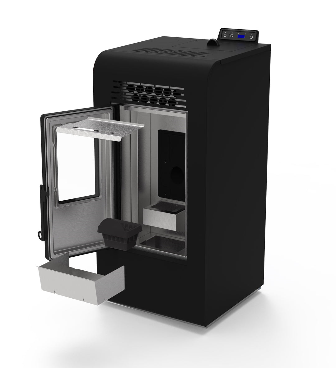 Freja 9 - Stufa a Pellet Compatta e Canalizzabile | 8,9 kW – Classe A+ | Colore Nero