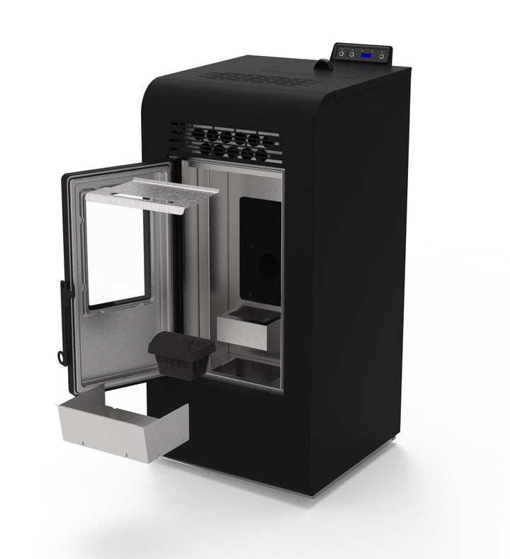 Freja 9 - Stufa a Pellet Compatta e Canalizzabile | 8,9 kW – Classe A+ | Colore Nero