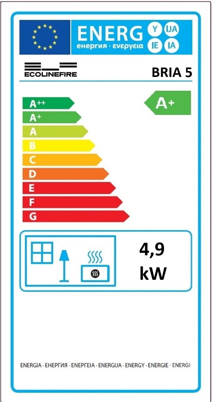 Bria 5,2 kW – Classe A+ | Stufa a Pellet Compatta | Colore Nero