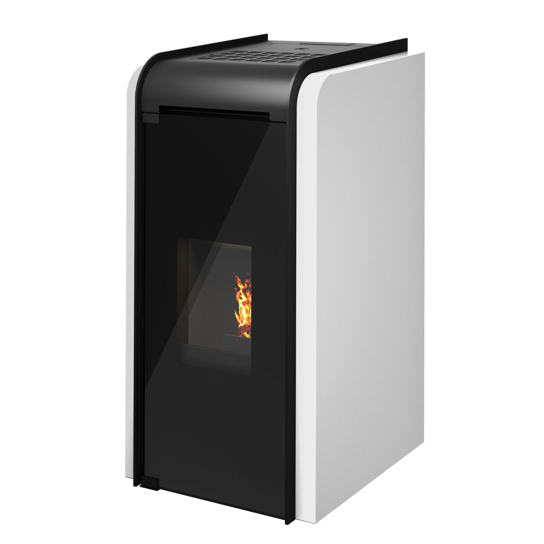 Iria 27,9 kw – 5 Stelle | Idrostufa Ventilata a Pellet | Colore Bianco