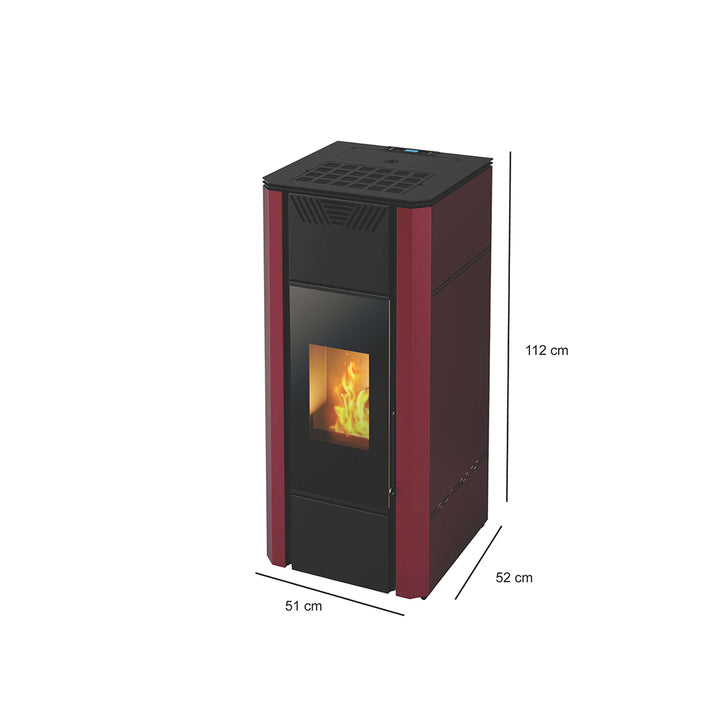 Dara 18 - Idrostufa Ventilata a Pellet | 17,50 kw – Classe A++ | Colore Bordeaux