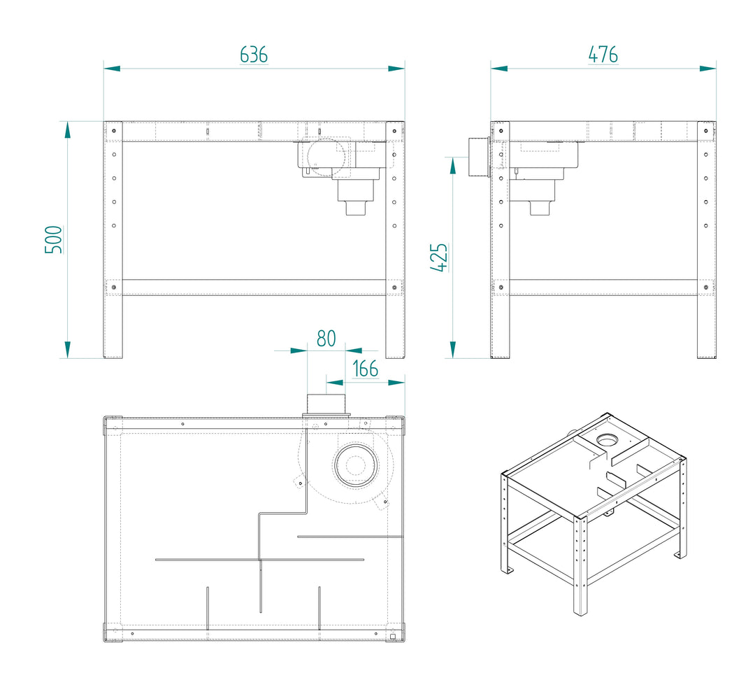 Sistema Canalizzato con Telaio di Supporto per Inserti a Pellet