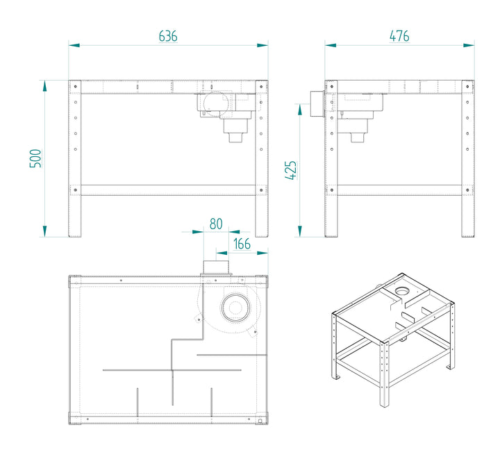 Sistema Canalizzato con Telaio di Supporto per Inserti a Pellet