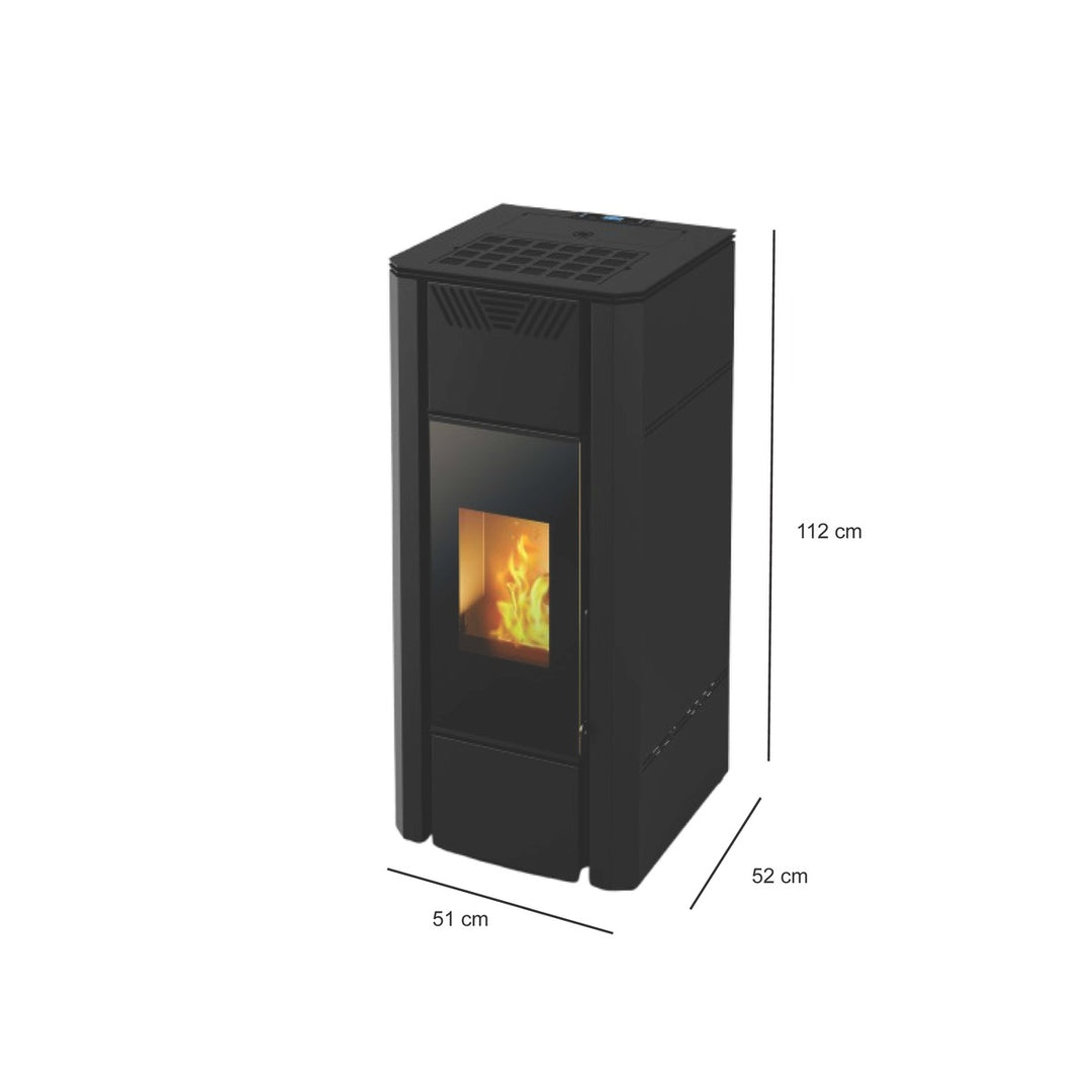 Dara 18 - Idrostufa Ventilata a Pellet | 17,50 kw – Classe A++| Colore Nero