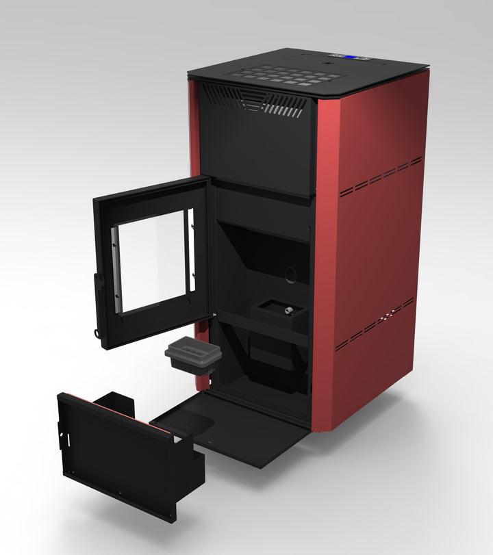 Zora 29 - Idrostufa Ventilata a Pellet | 28,55 kw – Classe A+ | Colore Bordeaux