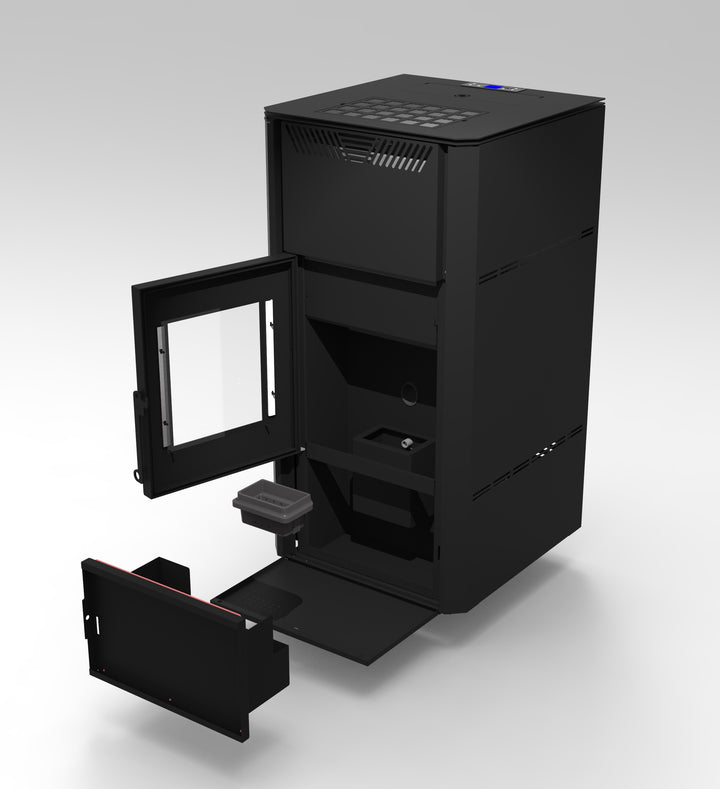 Zora 29 - Idrostufa Ventilata a Pellet | 28,55 kw – Classe A++ | Colore Nero