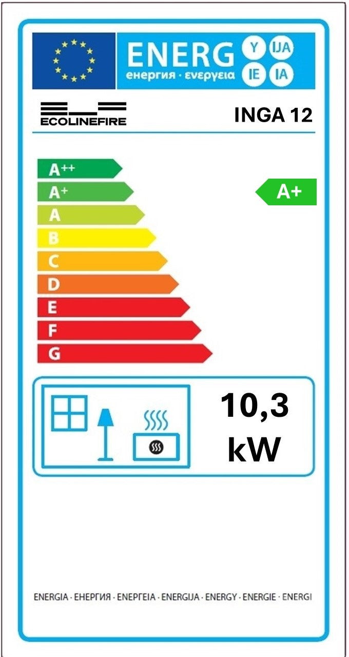 Inga 12 - Stufa a Pellet Canalizzabile | 11,61 kw – Classe A+ | Colore Bordeaux