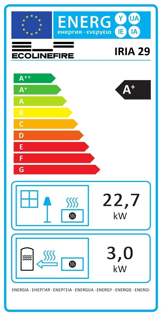 Iria 27,9 kw – 5 Stelle | Idrostufa Ventilata a Pellet | Colore Antracite