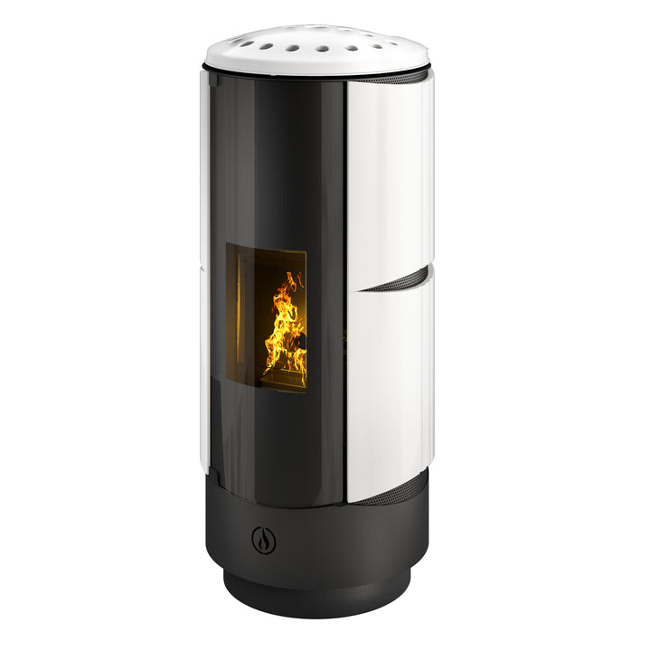 Isen 17,5 kw – 5 Stelle | Idrostufa a Pellet in Maiolica| Colore Bianco