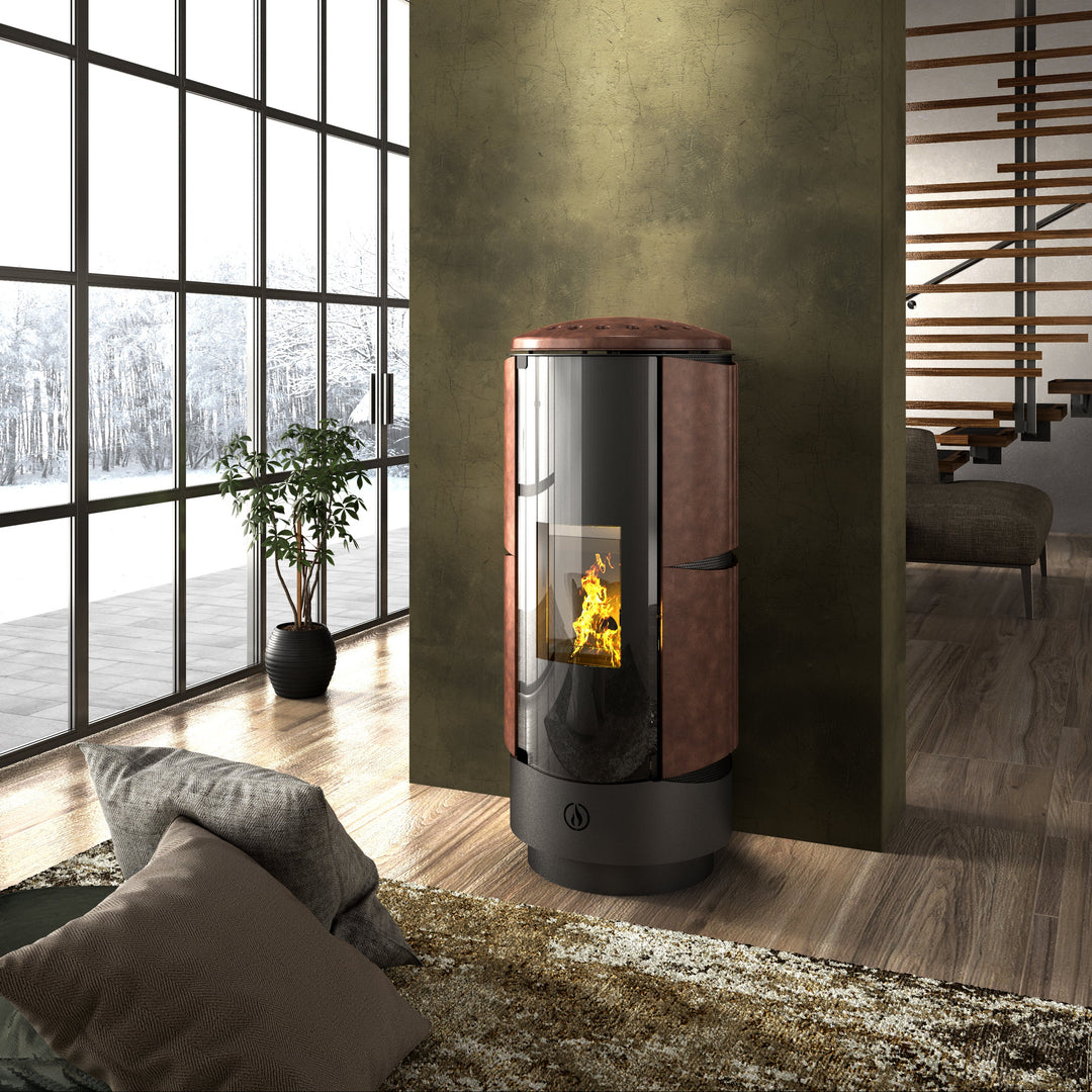Isen 17,5 kw – 5 Stelle | Idrostufa a Pellet in Maiolica| Colore Bianco