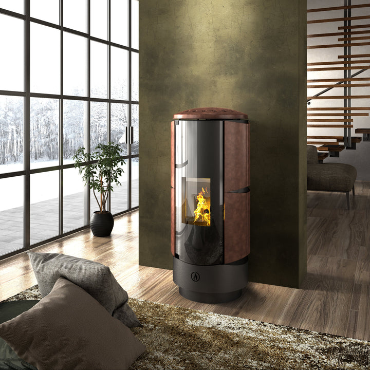 Isen 17,5 kw – 5 Stelle | Idrostufa a Pellet in Maiolica| Colore Bianco