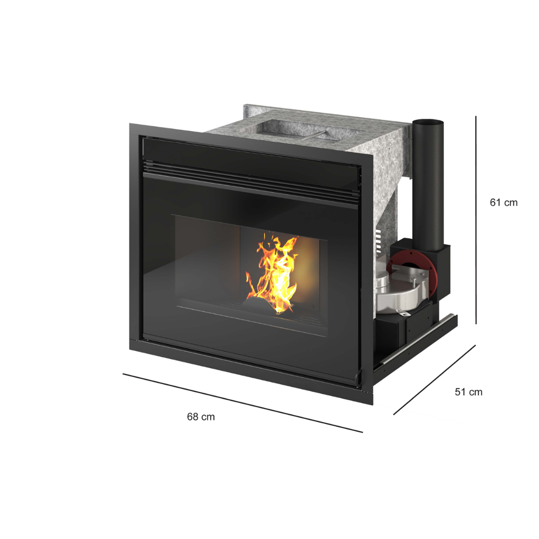 Nash 11 kw – 5 Stelle | Inserto a Pellet | Colore Nero