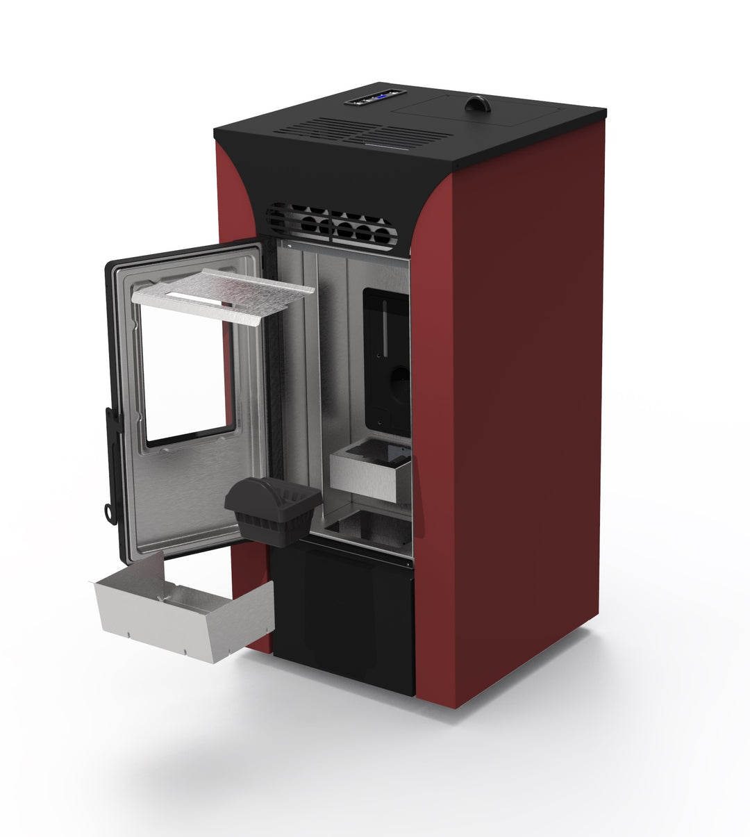 Anja 9 – Stufa a Pellet Compatta e Canalizzabile | 8,9kW – Classe A+ | Colore Bordeaux