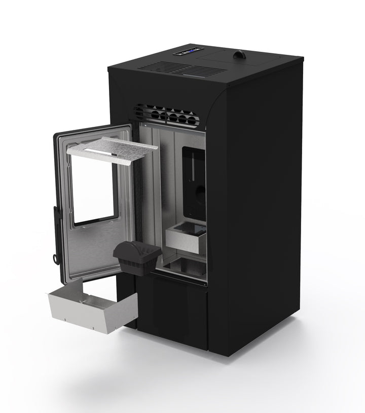 Anja 9 – Stufa a Pellet Compatta e Canalizzabile | 8,9kW – Classe A+ | Colore Nero
