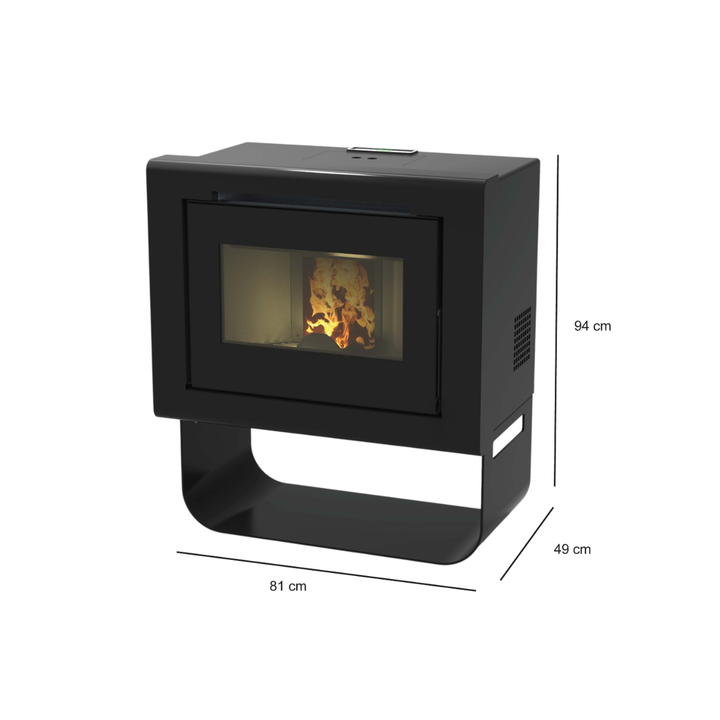 Vika 11 kW – 5 Stelle | Stufa a Pellet | Colore Nero