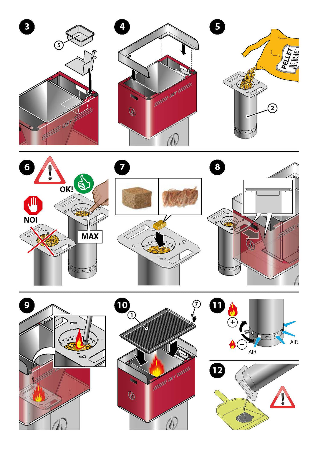 QBY Bianco - Barbecue a Pellet Portatile con Piastra in Ghisa 60×38 – Richiudibile
