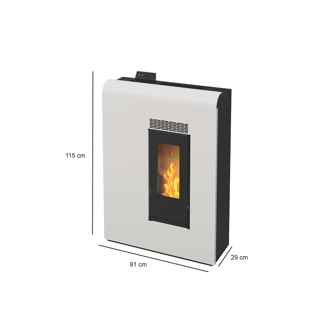 Eira 12 – Stufa Canalizzata a Pellet  | 11,61 kW – Classe A+ | Colore Bianco