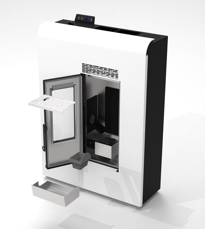 Eira 12 – Stufa Canalizzata a Pellet  | 11,61 kW – Classe A+ | Colore Bianco