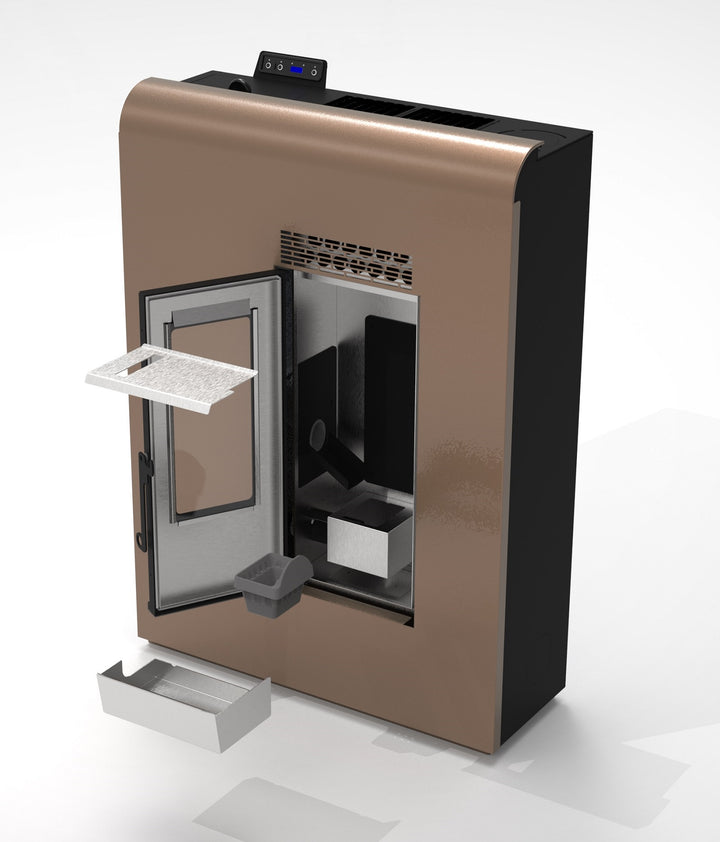 Eira 12 – Stufa Canalizzata a Pellet  | 11,61 kW – Classe A+ | Colore Bronzo