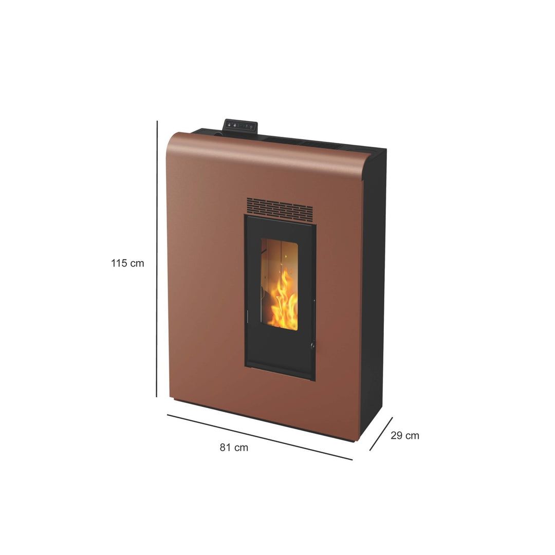 Eira 12 – Stufa Canalizzata a Pellet  | 11,61 kW – Classe A+ | Colore Bronzo