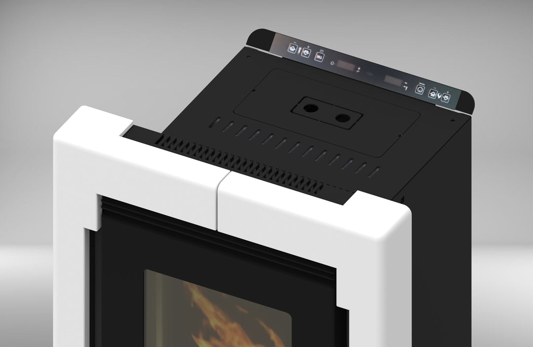 Lumi 11,6 kw – Classe A+ | Stufa a Pellet in Maiolica | Colore Bianco