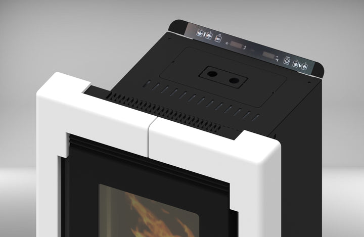 Lumi 11,6 kw – Classe A+ | Stufa a Pellet in Maiolica | Colore Bianco
