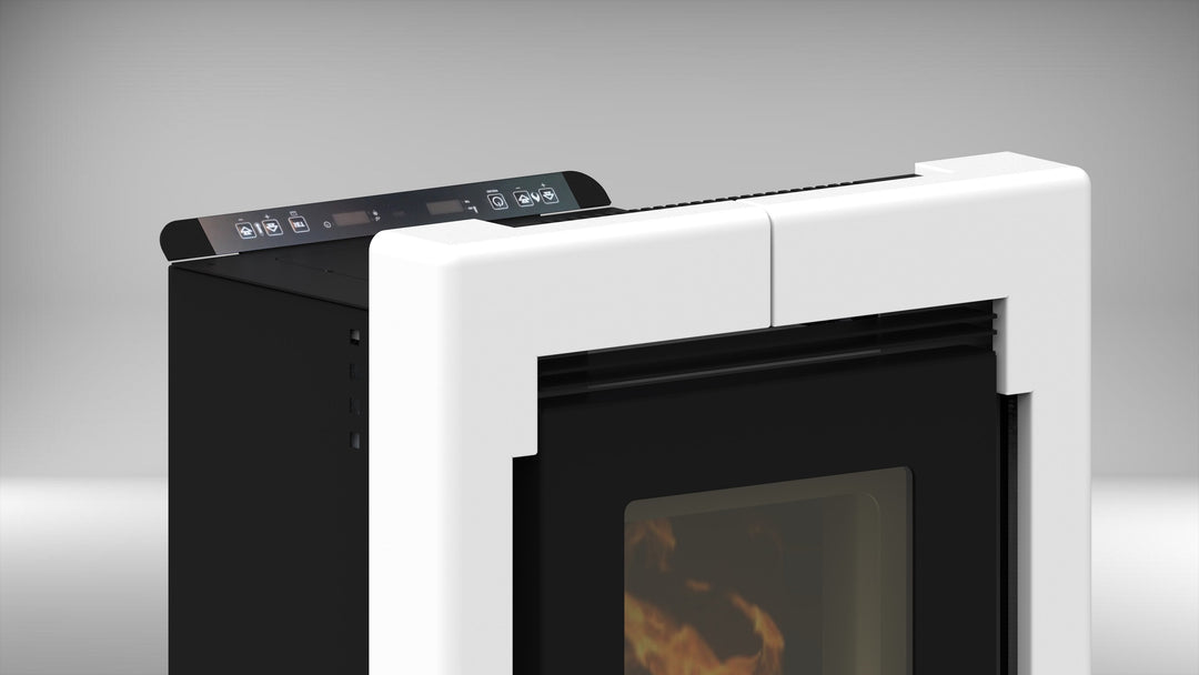 Lumi 11,6 kw – Classe A+ | Stufa a Pellet in Maiolica | Colore Bianco