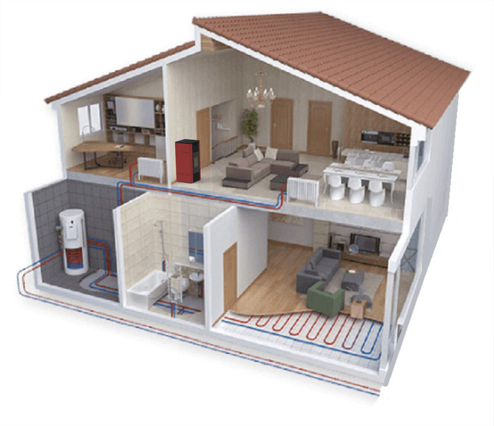 Zora 27,9 kw – 5 Stelle | Idrostufa Ventilata a Pellet | Colore Nero