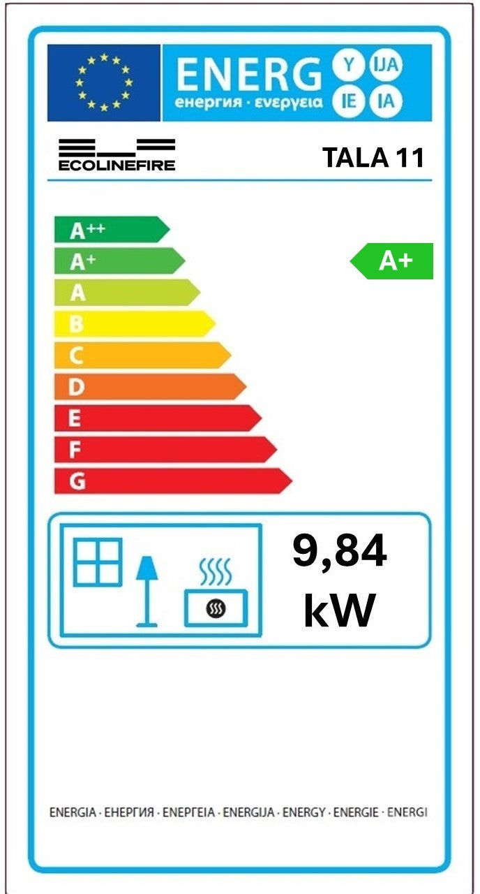 Tala 11 - Inserto a Pellet | 10,96 kw – Classe A+ | Colore Nero