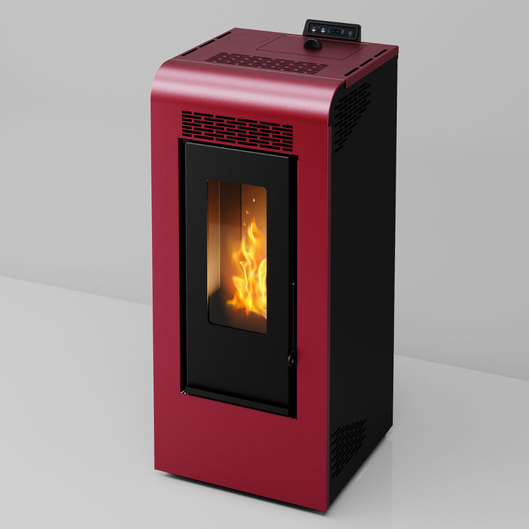 Inga 12 - Stufa a Pellet Canalizzabile | 11,61 kw – Classe A+ | Colore Bordeaux