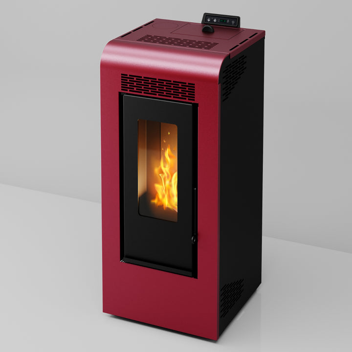 Inga 12 - Stufa a Pellet Canalizzabile | 11,61 kw – Classe A+ | Colore Bordeaux