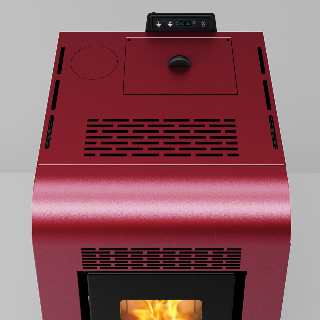 Inga 12 - Stufa a Pellet Canalizzabile | 11,61 kw – Classe A+ | Colore Bordeaux