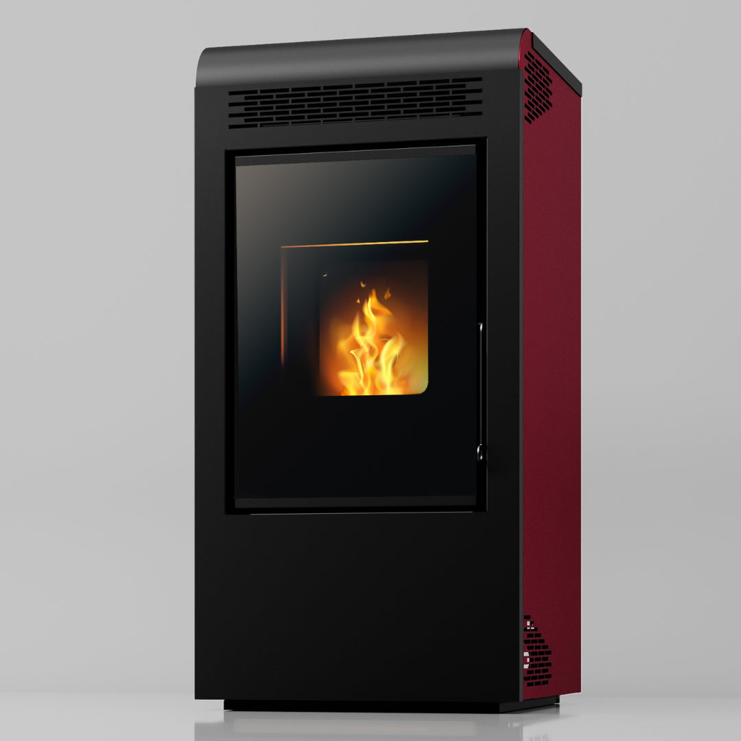 Alva 15 C2 – Stufa a Pellet con Doppia Canalizzazione | 15,22 kW – Classe A+ | Colore Bordeaux