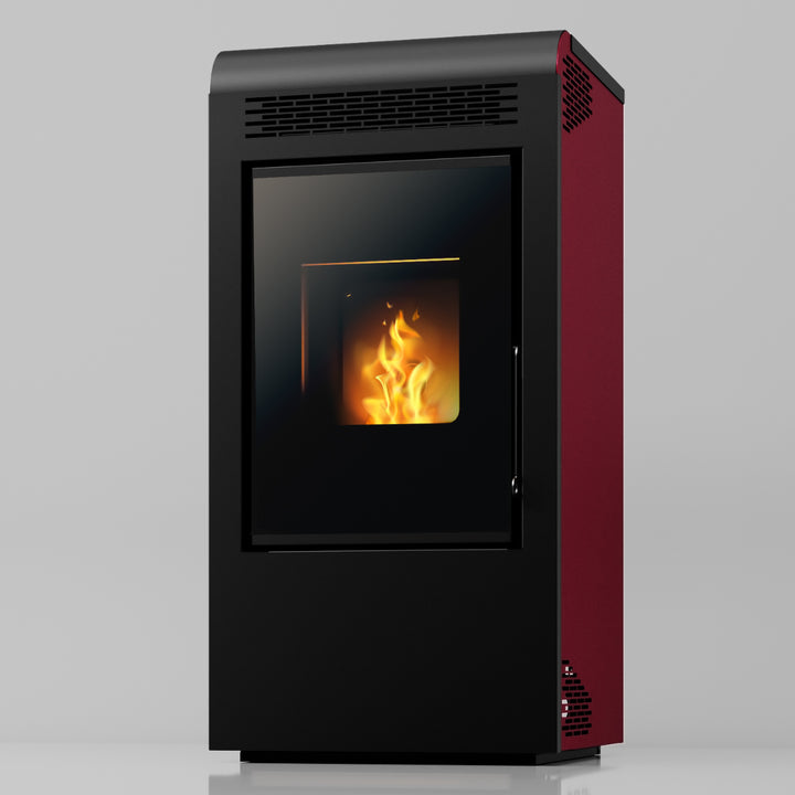Alva 15 C2 – Stufa a Pellet con Doppia Canalizzazione | 15,22 kW – Classe A+ | Colore Bordeaux